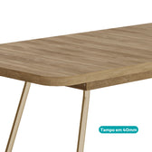 Mesa Toscana 6 lugares Carraro Carvalho c/ Dourado - imagem 4
