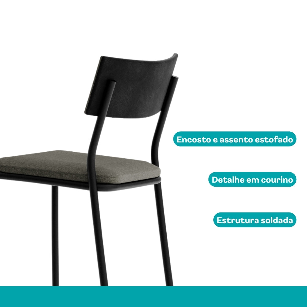 Kit 2 Banquetas Altas 1747 Carraro Preto - imagem 6