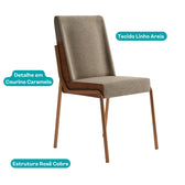 Conjunto 2 Cadeiras de Jantar Hug 1749 Carraro Areia Rose - imagem 3