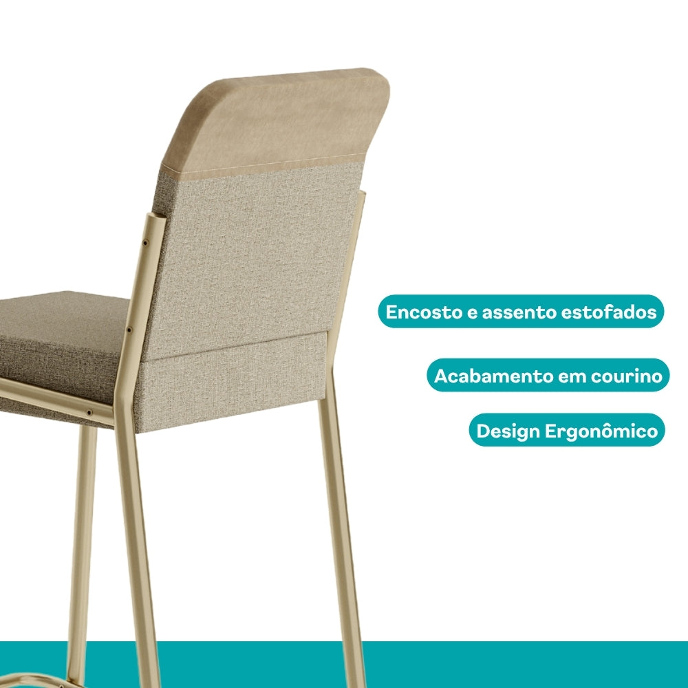 Kit 2 Banquetas Altas Duo Carraro Bamboo e Dourado - imagem 5