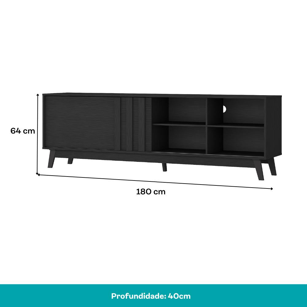 Rack para TV Ventura Carraro Preto Touch - imagem 4