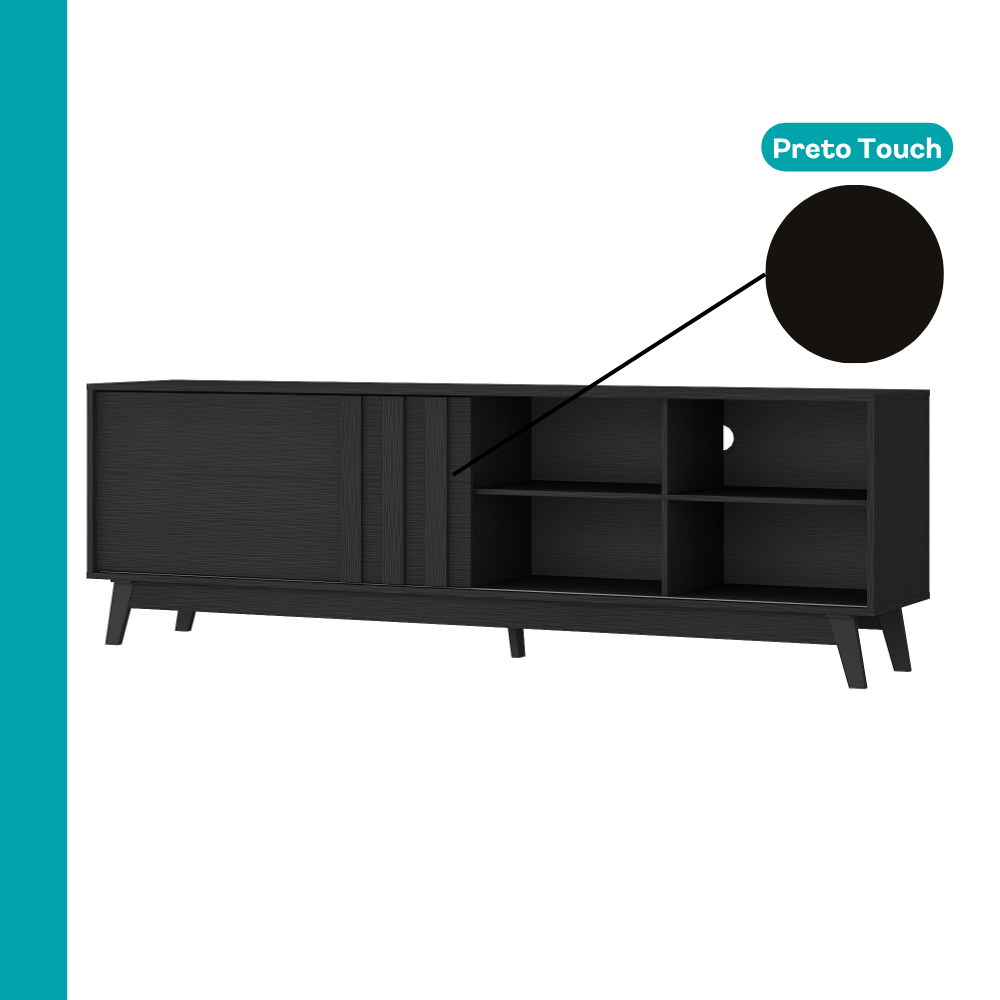 Rack para TV Ventura Carraro Preto Touch - imagem 6