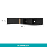 Rack Suspenso para TV Linea Carraro Preto Touch - imagem 4