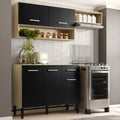 Cozinha Compacta Arizona Tiny Carvalho Preto - imagem 1