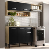Cozinha Compacta Arizona Tiny Carvalho Preto - imagem 1