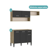 Cozinha Compacta Arizona Tiny Carvalho Preto - imagem 3