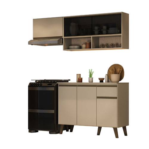 Armário de Cozinha Compacta Atlanta Kitch Carraro Amêndoa