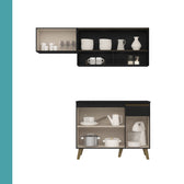 Armário de Cozinha Compacta Atlanta Petit Carraro Preto Touch