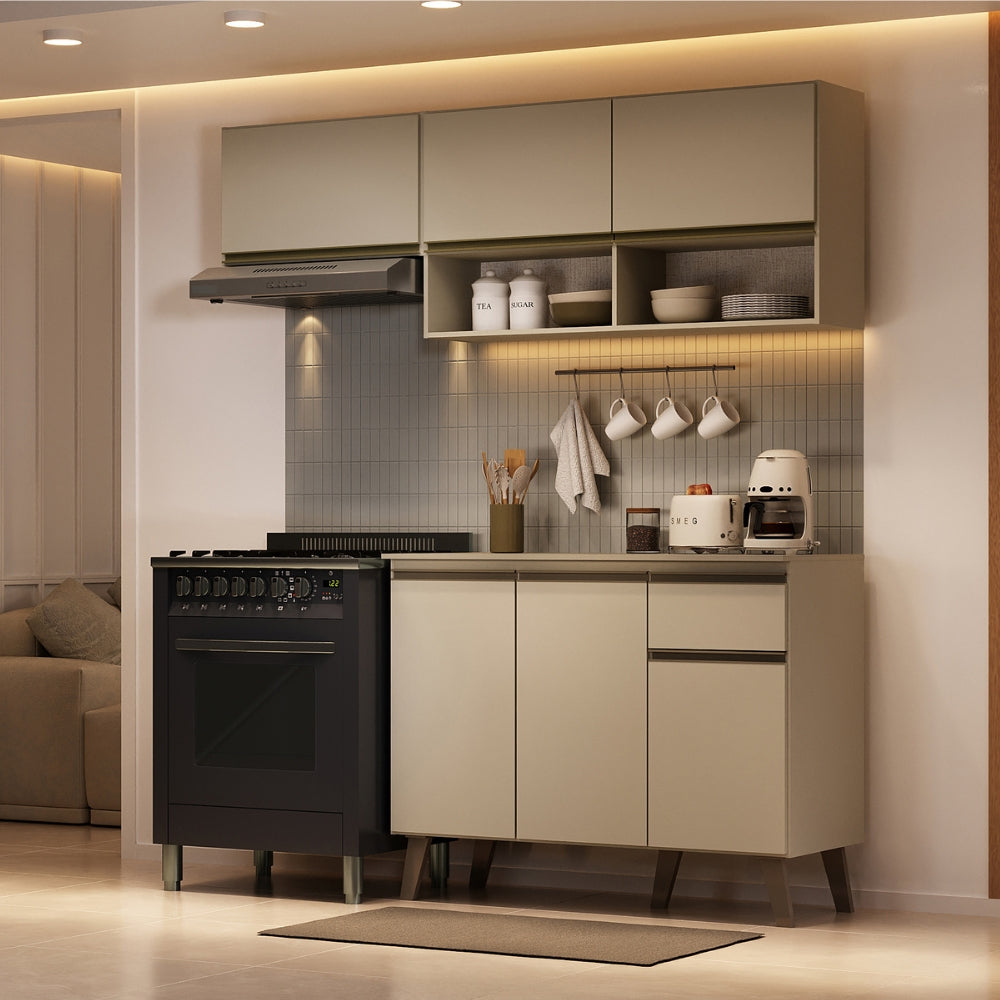 Armário de Cozinha Compacta Atlanta Petit Carraro Amêndoa