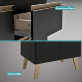 Balcão 600 Atlanta Carraro Preto Touch 2 Portas 1 Gaveta