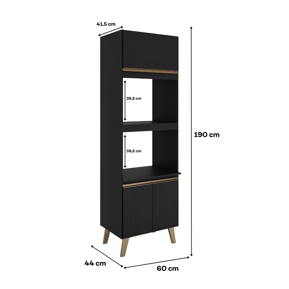 Torre Quente 2 Fornos Atlanta Carraro Preto Touch