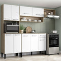 Armário de Cozinha Compacta Completa Arizona Essence Carraro Carvalho com Branco