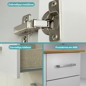Armário de Cozinha Compacta Completa Arizona Essence Carraro Carvalho com Branco