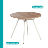 Conjunto Sala de Jantar 4 Cadeiras Bogotá Carraro Branco Prata