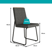 Conjunto Sala de Jantar 4 Cadeiras Glasgow Carraro Grafite Preto