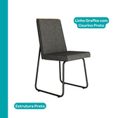 Conjunto Sala de Jantar 4 Cadeiras Glasgow Carraro Grafite Preto