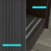 Guarda Roupa Casal 3 Portas Doha c/ 3 Espelhos Carraro Preto Touch