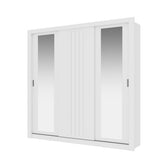Guarda Roupa Casal 3 Portas Doha c/ Espelhos Laterais Carraro Branco