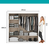 Guarda Roupa Casal 3 Portas Doha c/ Espelhos Laterais Carraro Branco