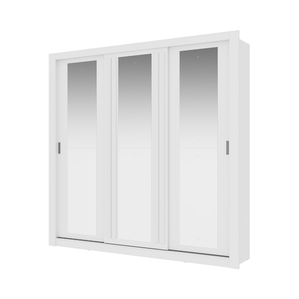 Guarda Roupa Casal 3 Portas Doha c/ 3 Espelhos Carraro Branco