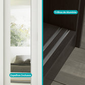 Guarda Roupa Casal 3 Portas Doha Prime 2 Gavetas Carraro Ripado Branco