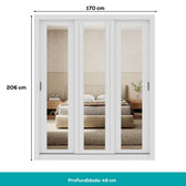 Guarda Roupa Casal 3 Portas Doha Prime 2 Gavetas Carraro Ripado Branco