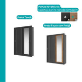 Guarda Roupa Solteiro 2 Portas Darvi c/ Espelho Direito Carraro Preto Touch