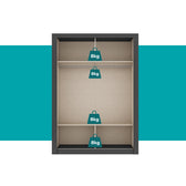Guarda Roupa Solteiro 2 Portas Darvi c/ 2 Espelhos Carraro Preto Touch
