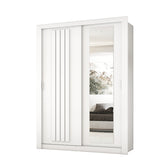 Guarda Roupa Solteiro 2 Portas Darvi c/ Espelho Direito Carraro Branco