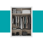 Guarda Roupa Solteiro 2 Portas Darvi c/ Espelho Direito Carraro Branco