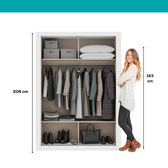 Guarda Roupa Solteiro 2 Portas Darvi c/ Espelho Direito Carraro Branco