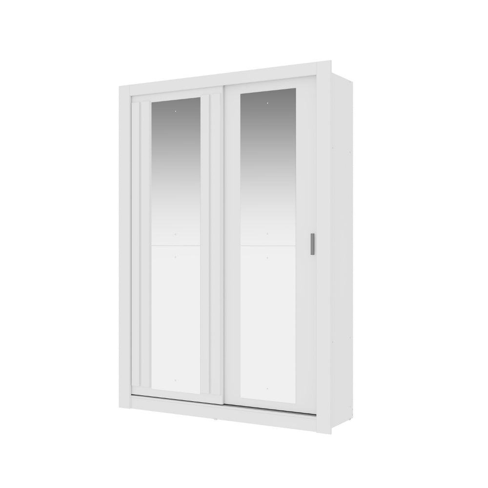 Guarda Roupa Solteiro 2 Portas Darvi c/ 2 Espelhos Carraro Branco