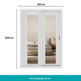Guarda Roupa Solteiro 2 Portas Darvi c/ 2 Espelhos Carraro Branco