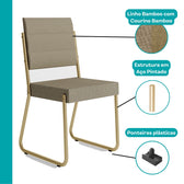 Conjunto Sala de Jantar 4 Cadeiras Charlotte Carraro Carvalho Dourado