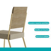 Conjunto Sala de Jantar 4 Cadeiras Charlotte Carraro Carvalho Dourado