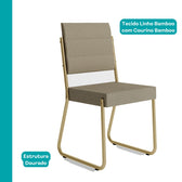 Conjunto Sala de Jantar 4 Cadeiras Hilli Carraro Carvalho Dourado