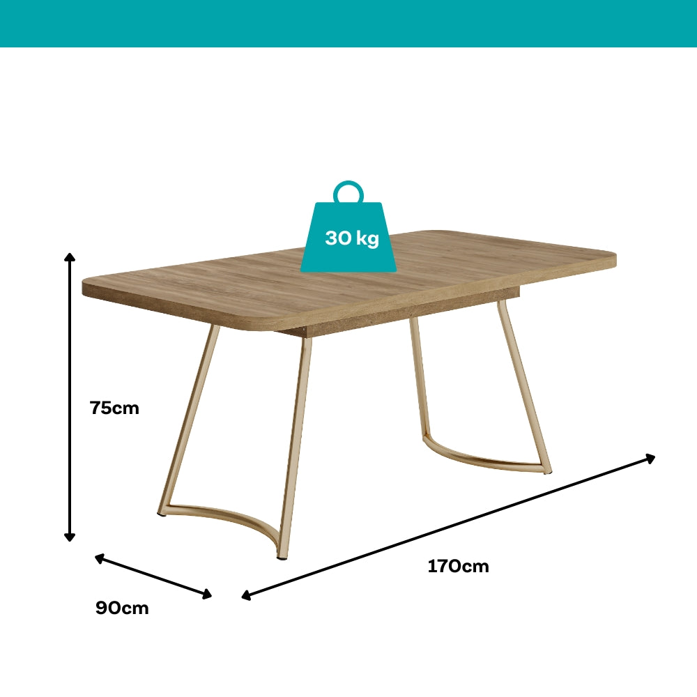 Conjunto Sala de Jantar 6 Cadeiras York Carraro Carvalho Dourado