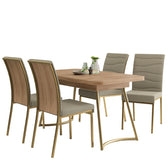Conjunto Sala de Jantar 4 Cadeiras Montelouro Carraro Carvalho Dourado