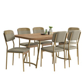 Conjunto Sala de Jantar 6 Cadeiras Cannes Carraro Carvalho Dourado