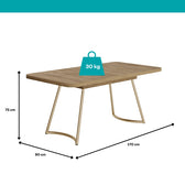 Conjunto Sala de Jantar 6 Cadeiras Cannes Carraro Carvalho Dourado