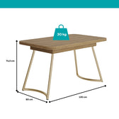 Conjunto Sala de Jantar 4 Cadeiras Marbella Carraro Carvalho Dourado