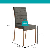 Conjunto Sala de Jantar 6 Cadeiras York Carraro Nogal Rosê