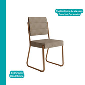Conjunto Sala de Jantar 4 Cadeiras Charlotte Carraro Nogal Rosê