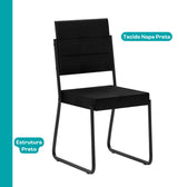 Conjunto Sala de Jantar 4 Cadeiras Charlotte Carraro Nogal Preto