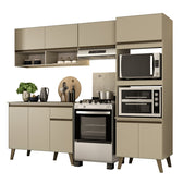 Armário de Cozinha Completa c Balcão Atlanta Essence Carraro Amêndoa