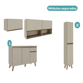 Armário de Cozinha Completa Atlanta Slim Amêndoa - imagem 5