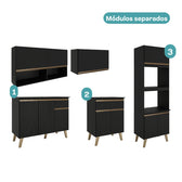 Armário de Cozinha Completa Atlanta Studio Preto Touch - imagem 5