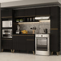 Armário de Cozinha Completa Atlanta Plus Preto Touch - imagem 1