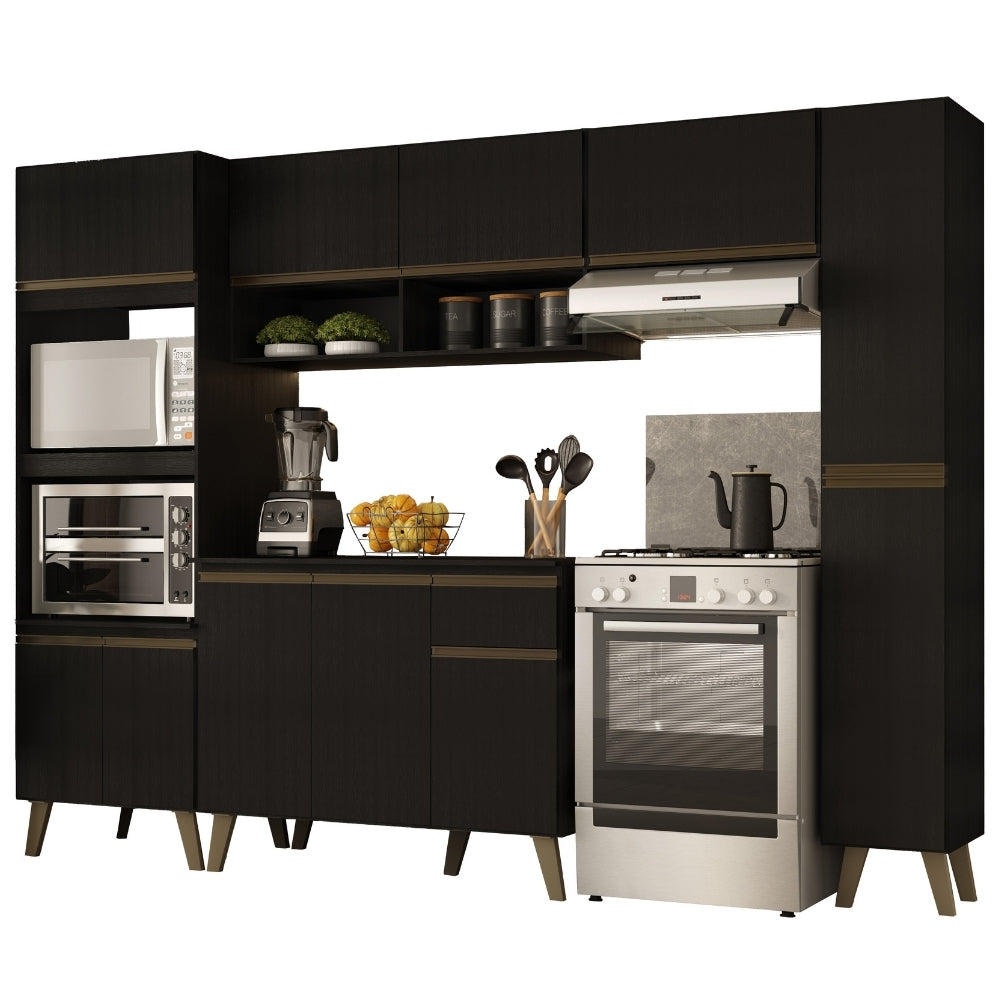 Armário de Cozinha Completa Atlanta Plus Preto Touch - imagem 2