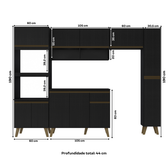 Armário de Cozinha Completa Atlanta Plus Preto Touch - imagem 4